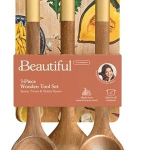 Wooden Cooking Utensil Set - Brown and Cream